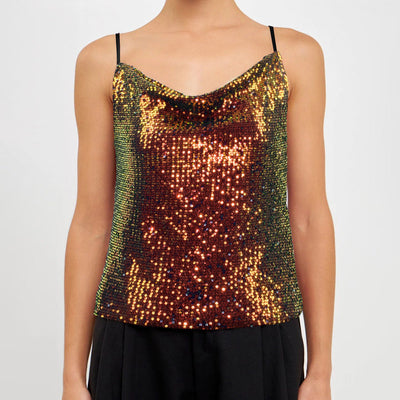 Damen-Top mit leuchtenden Pailletten - Nerya