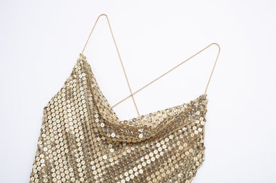 Paillettenkleid für Frauen mit leichter Drapierung - Mirelan