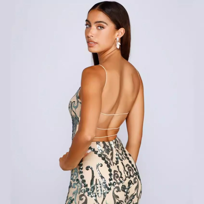 Damen Partykleid mit Paillettenstickerei - Kalea