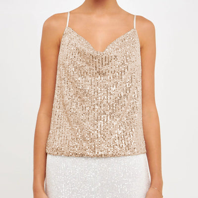 Damen-Top mit leuchtenden Pailletten - Nerya