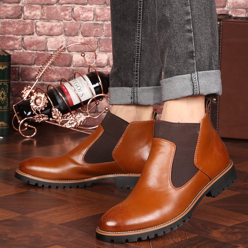Herren-Stiefeletten aus Leder im Brogue-Stil - Levan