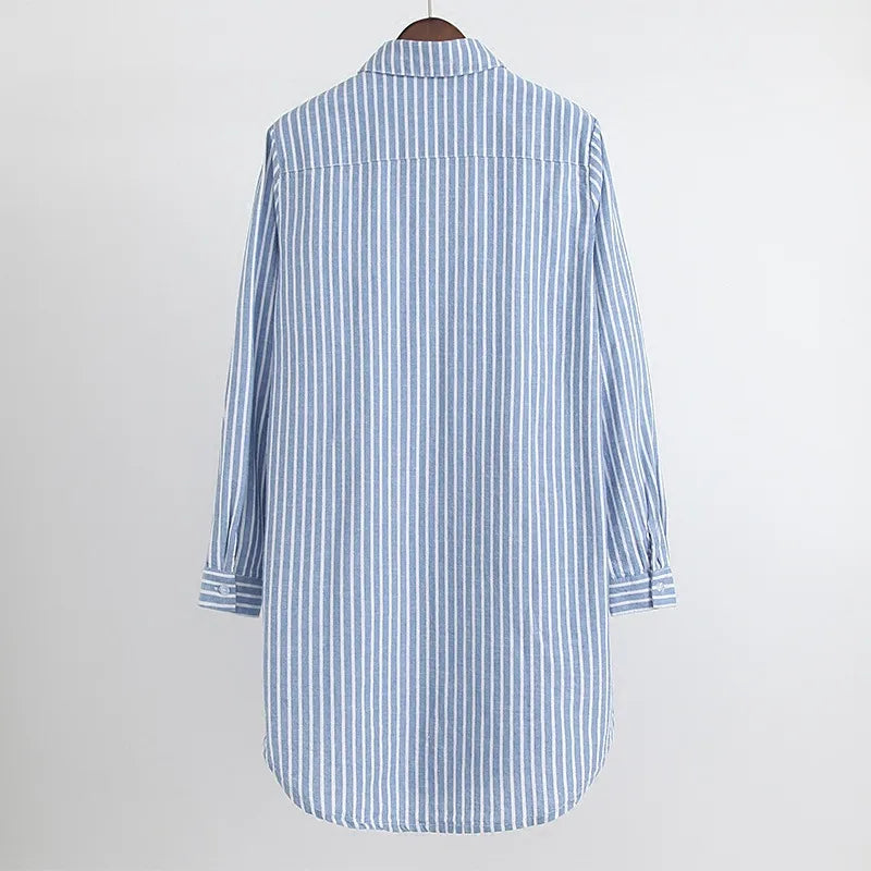 Gina - Oversize-Bluse Women Striped Style