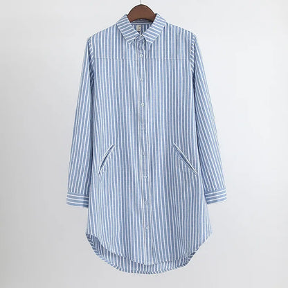 Gina - Oversize-Bluse Women Striped Style