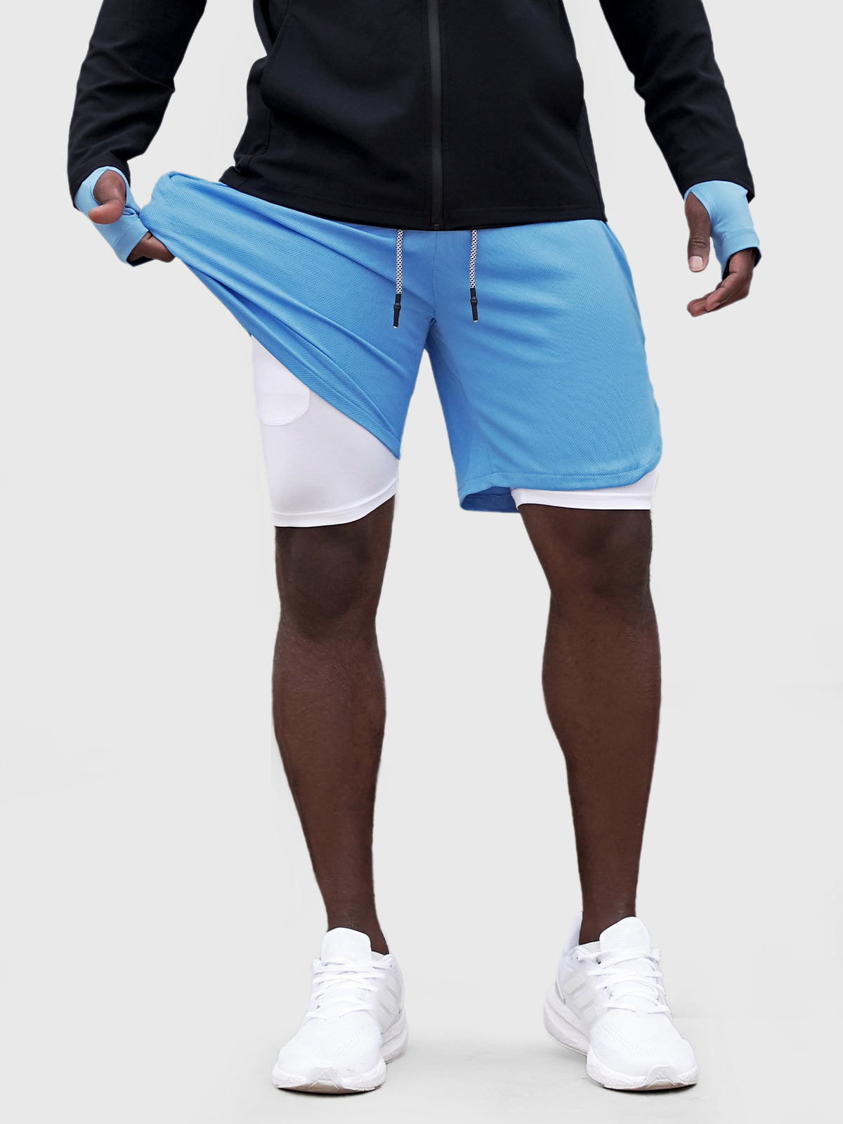 SportFit - 2 in 1 Mesh Shorts mit Innenfutter