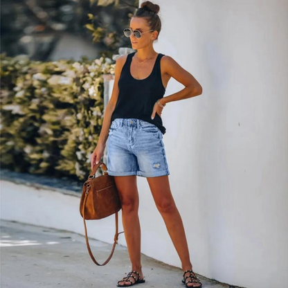 Claudia - Dehnbare Denim-Shorts für Frauen