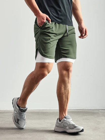 SportFit - 2 in 1 Mesh Shorts mit Innenfutter