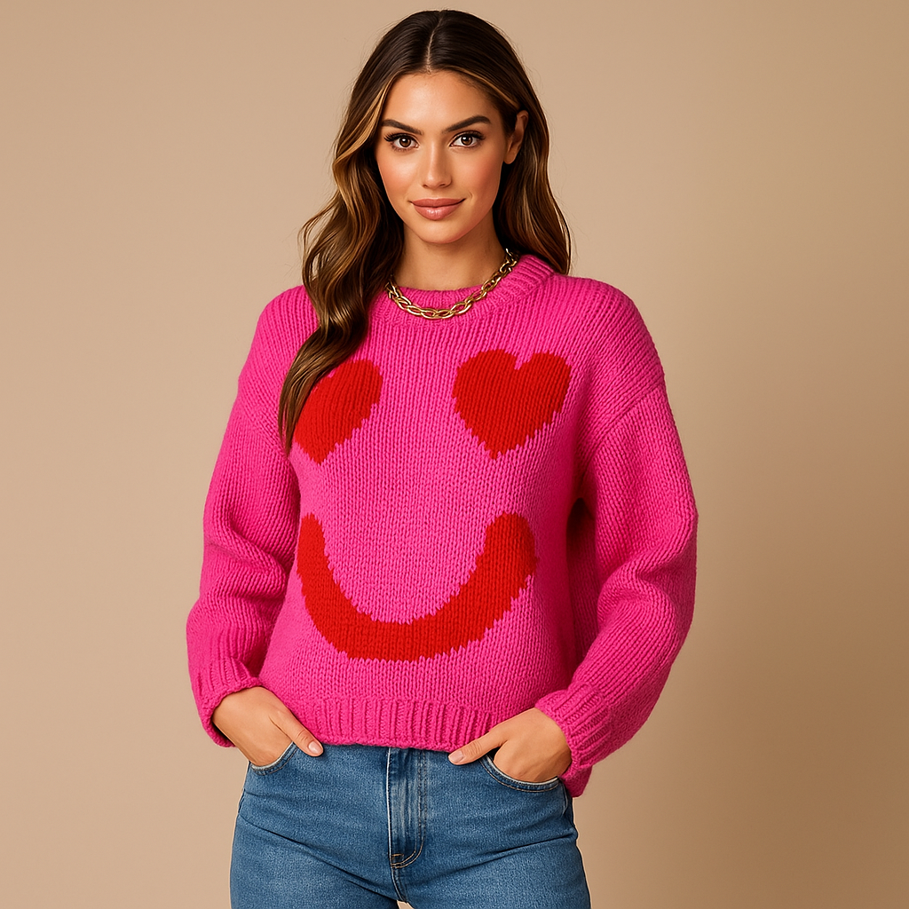 Damen Strickpullover abstraktes Design moderner Stil - Valentina