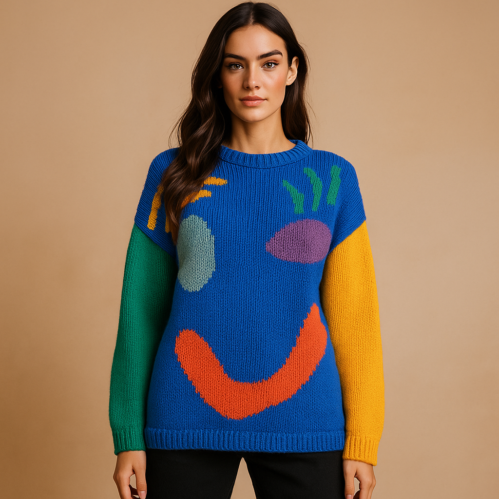 Damen Strickpullover abstraktes Design moderner Stil - Valentina