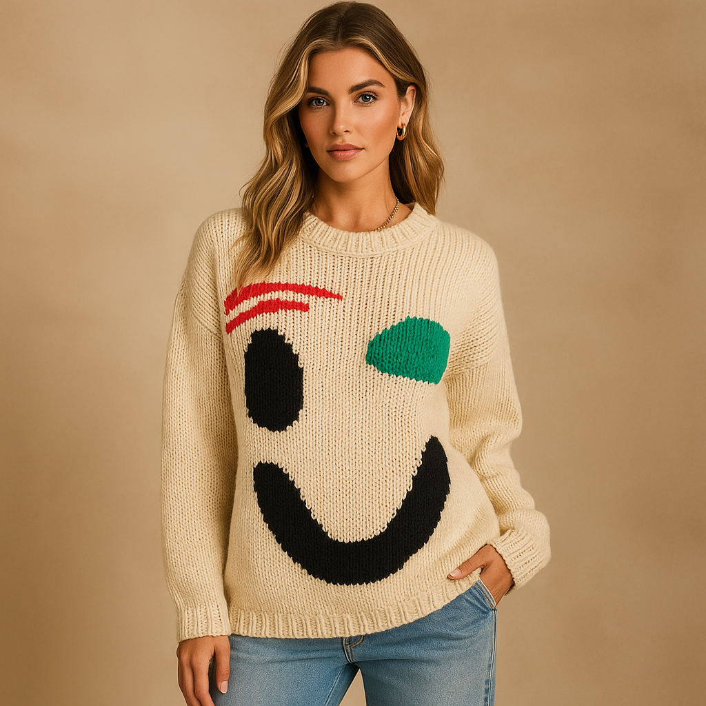 Damen Strickpullover abstraktes Design moderner Stil - Valentina