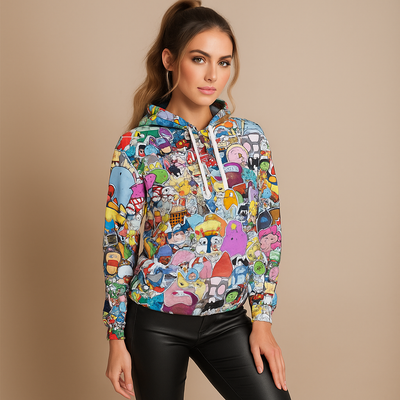 Bedrucktes Kapuzensweatshirt für Frauen mit gemusterter Kapuze - Arlet