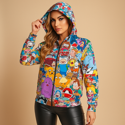 Bedrucktes Kapuzensweatshirt für Frauen mit gemusterter Kapuze - Arlet