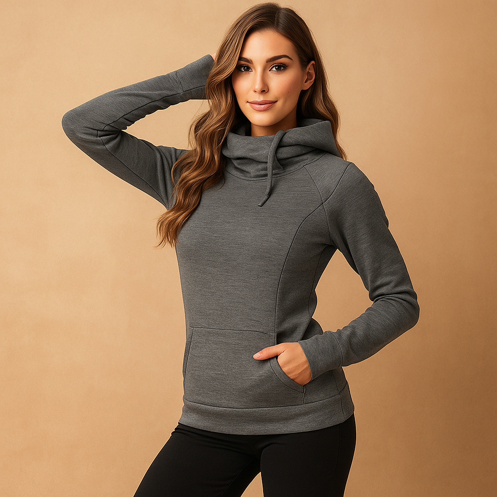 Langärmeliges, eng anliegendes Rollkragenpullover für Damen - Tania