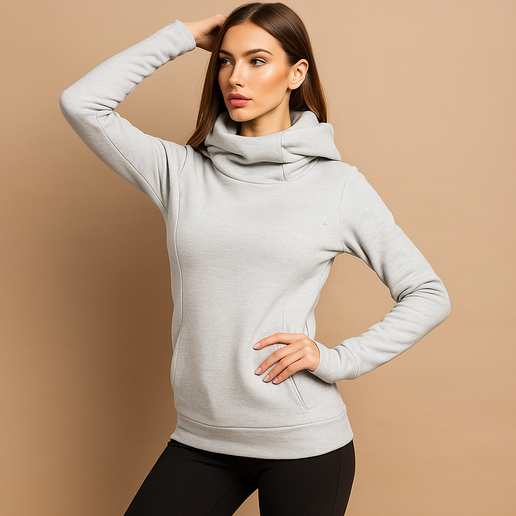 Langärmeliges, eng anliegendes Rollkragenpullover für Damen - Tania