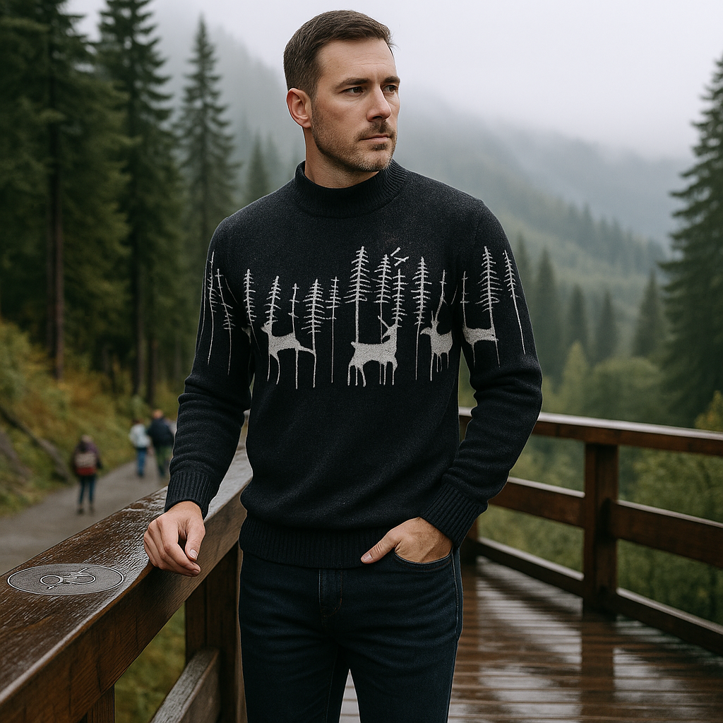 Herren Pullover Rollkragenpullover Wintermotiv - Erland