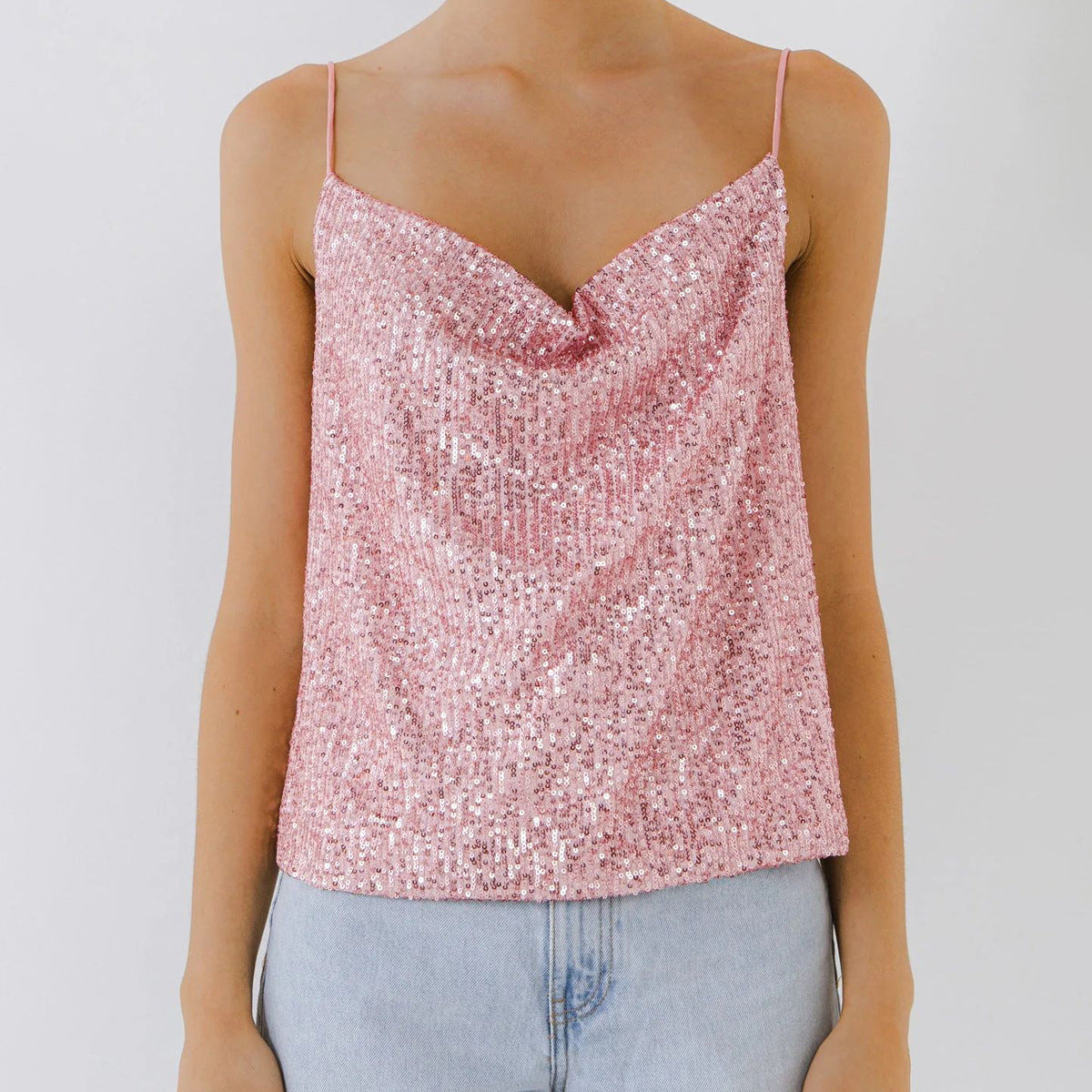 Damen-Top mit leuchtenden Pailletten - Nerya