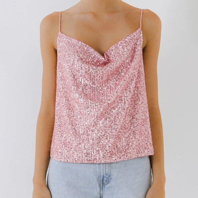 Damen-Top mit leuchtenden Pailletten - Nerya