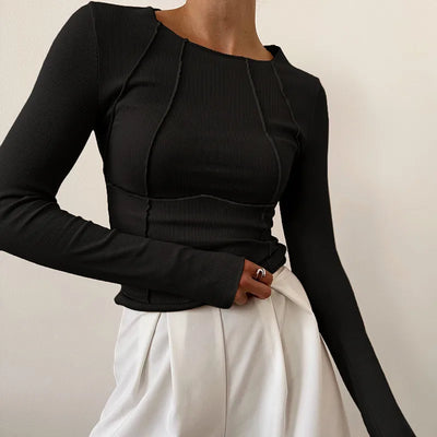 Langärmeliges, tailliertes Damen-T-Shirt - Malin