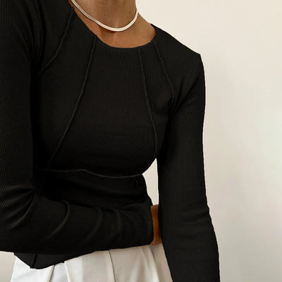 Langärmeliges, tailliertes Damen-T-Shirt - Malin