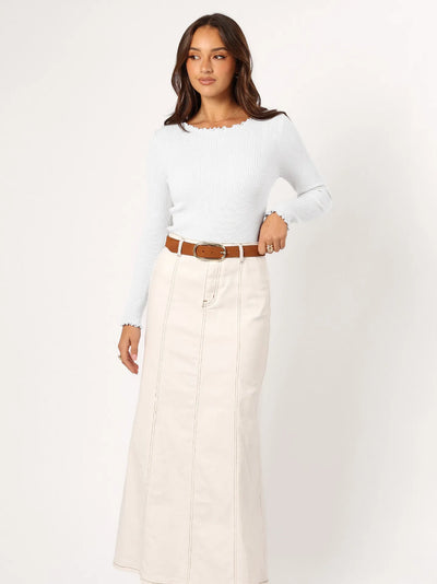 Langärmeliges Damen-Top mit Rundhalsausschnitt - Leni