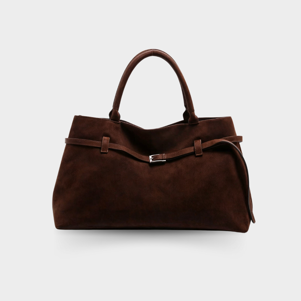 Tote Tasche aus synthetischem Wildleder mit Schnalle - Hedwig