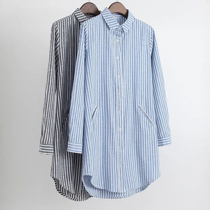 Gina - Oversize-Bluse Women Striped Style