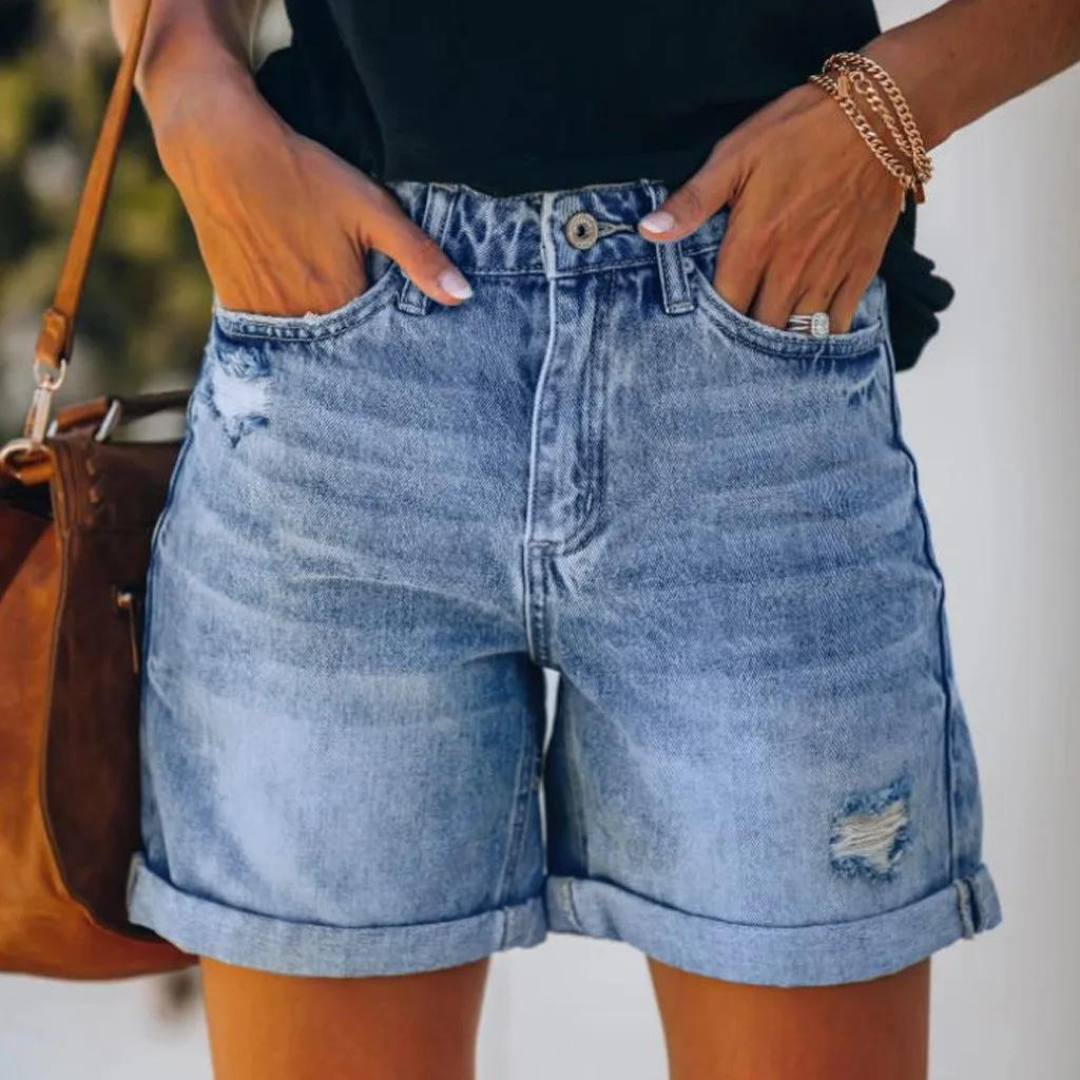 Claudia - Dehnbare Denim-Shorts für Frauen