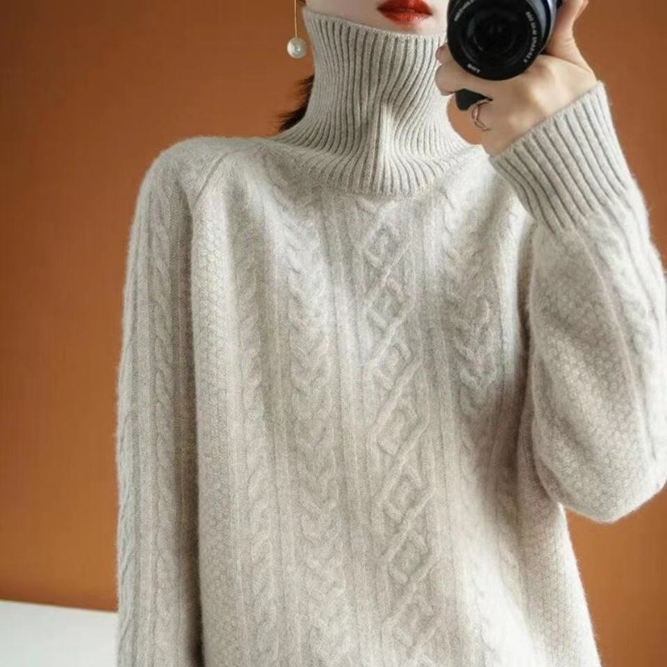 Eva - Gestrickter Rollkragenpullover aus Kaschmir – Pintaro