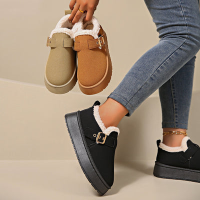 Damenstiefel mit Wildledereffekt und Schnalle - Nidia