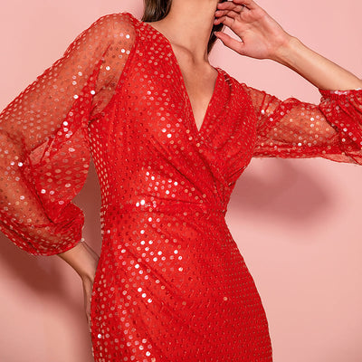 Damenkleid mit Paillettenstruktur - Aití