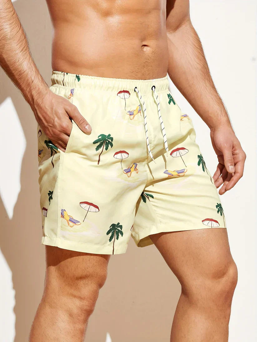 Tom - Strandshorts mit Palmenmuster