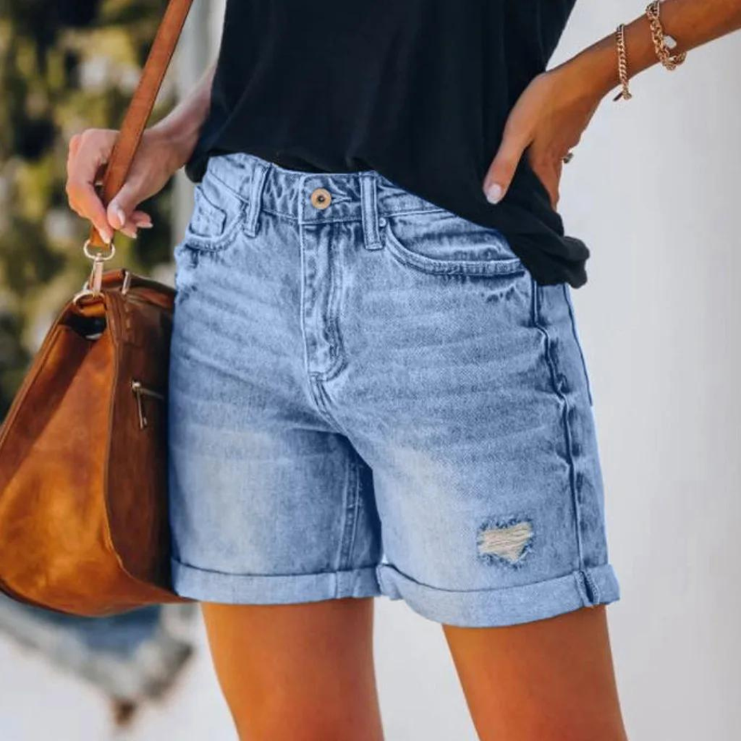 Claudia - Dehnbare Denim-Shorts für Frauen