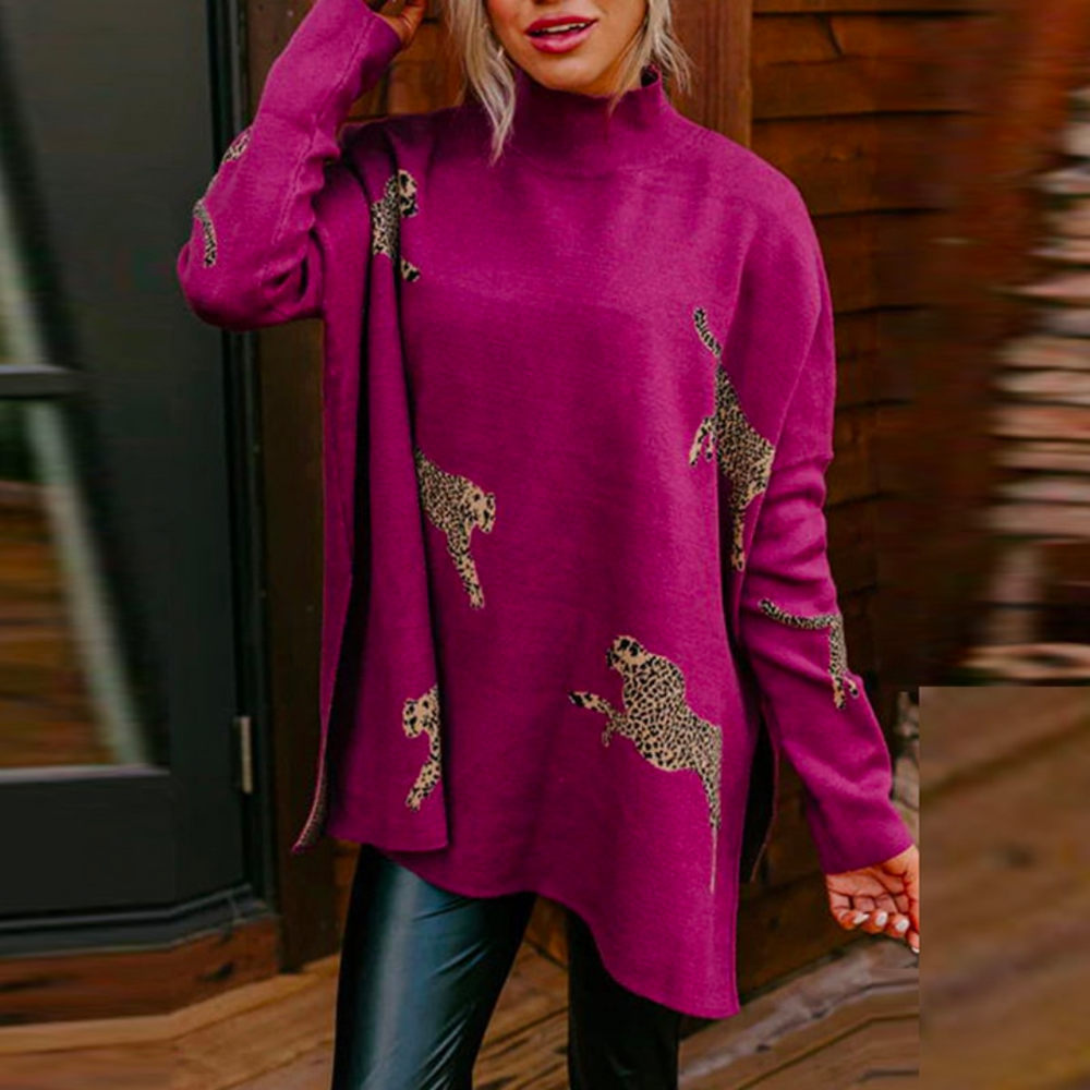 Chiara - Warmer und einzigartiger Leoparden-Pullover