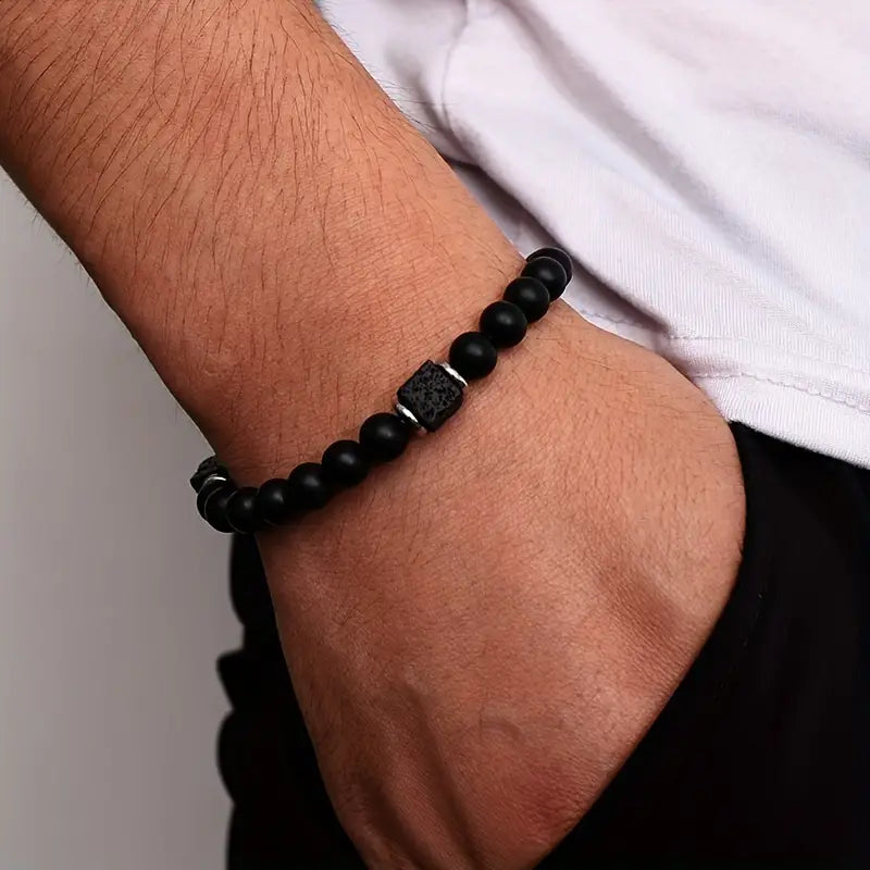 Mattes Onyx Statement-Armband