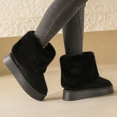Winterliche Damenstiefeletten mit Plüschrand - Auralyn