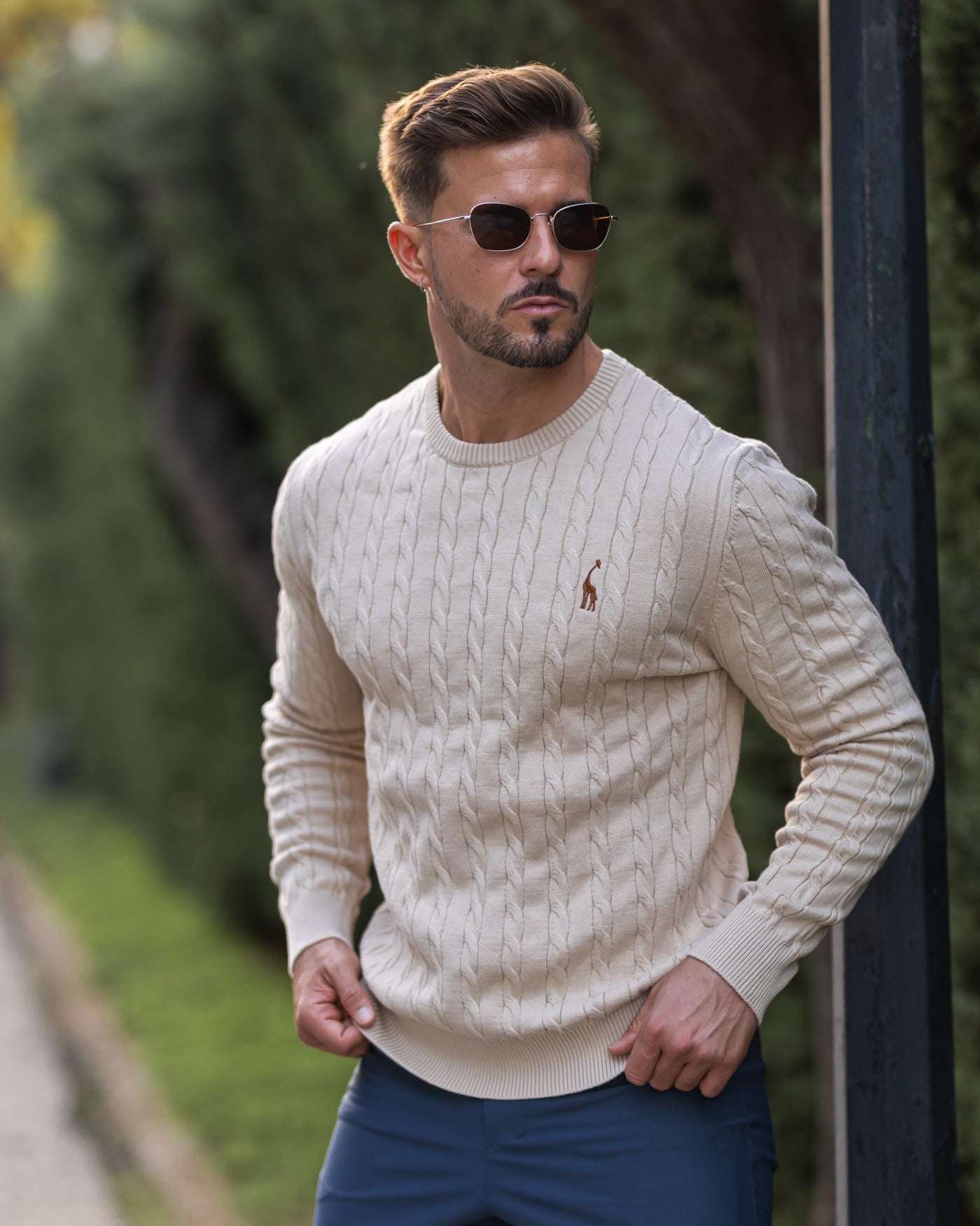 Geflochtener Strickpullover für Männer - Lioren