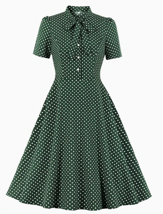 LENA - Elegante vintage Polka Kleid für den Frühling/ Sommer