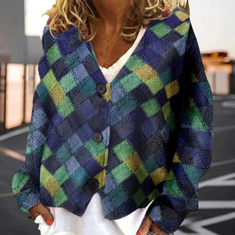 CELINE - Patchwork-Strickjacke