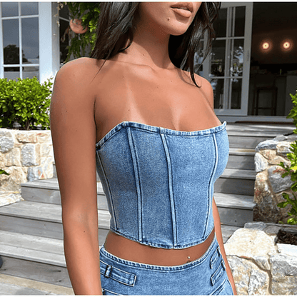 Top Feie - Damen Denim Top