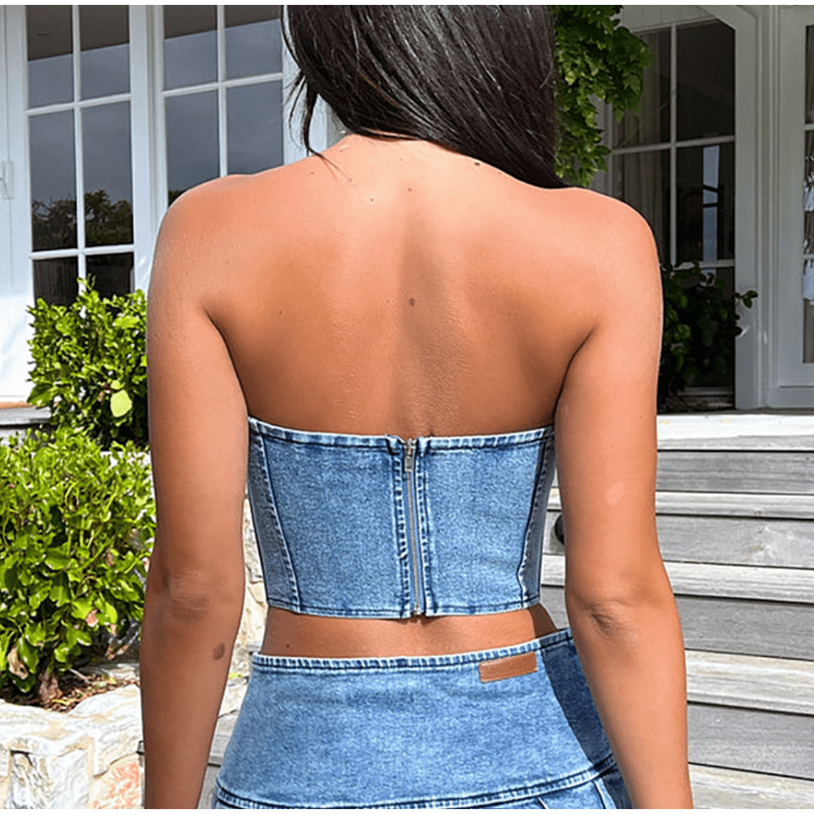 Top Feie - Damen Denim Top