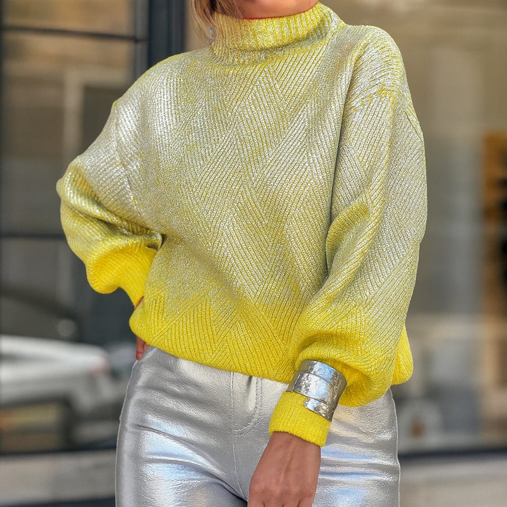 Damenstrickpullover mit Metallic-Effekt - Soni