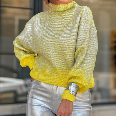 Damenstrickpullover mit Metallic-Effekt - Soni