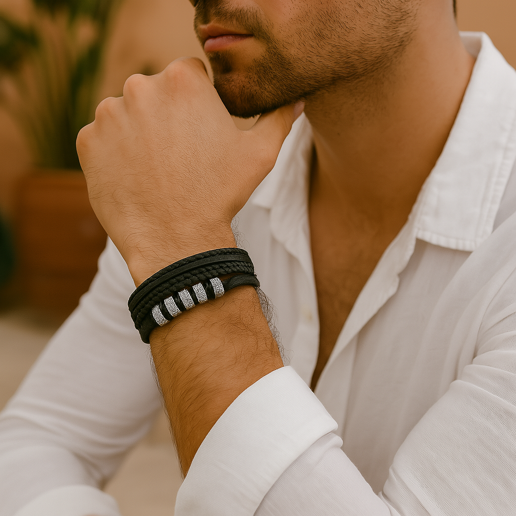 Regal Vintage - Luxuriöses Lederarmband