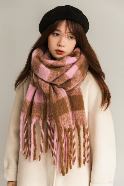 Weicher, gestrickter Unisex-Schal mit Karo-Effekt - Lioren