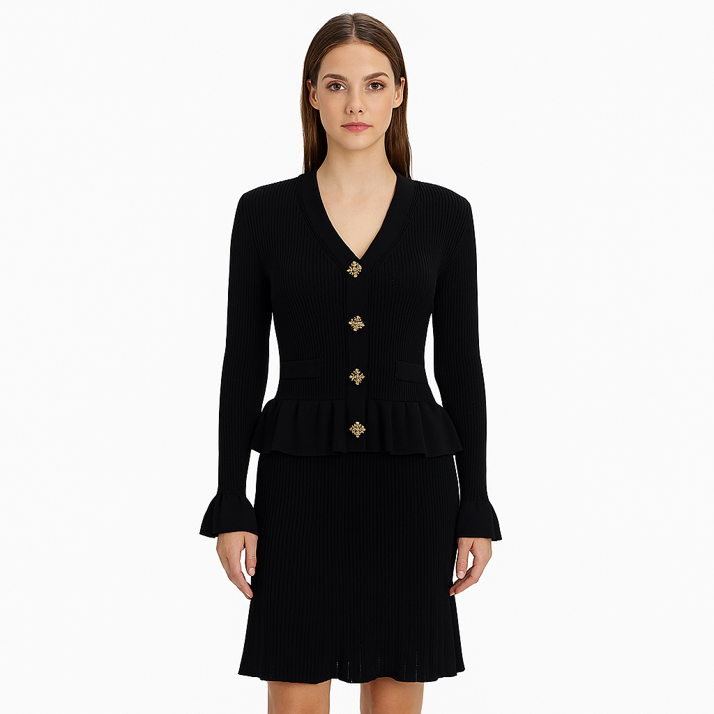 Strickkleid mit Juwelenknöpfen - Mireille