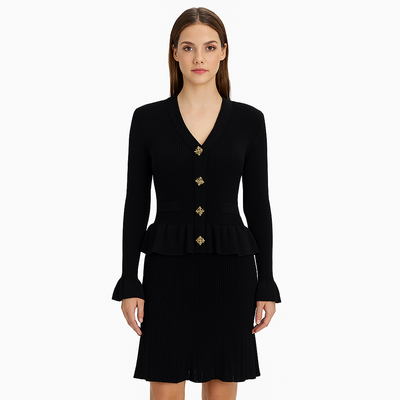 Strickkleid mit Juwelenknöpfen - Mireille