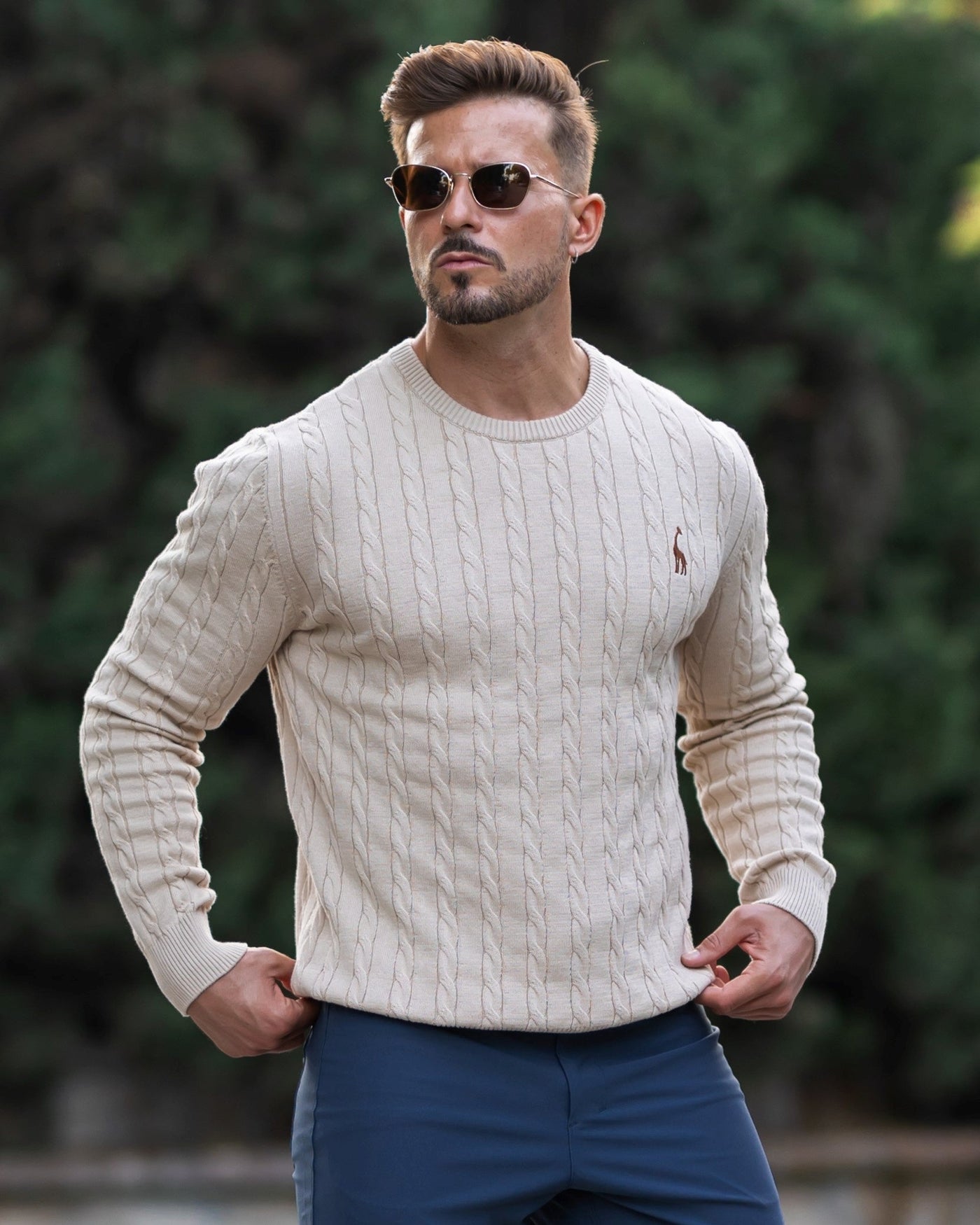 Geflochtener Strickpullover für Männer - Lioren
