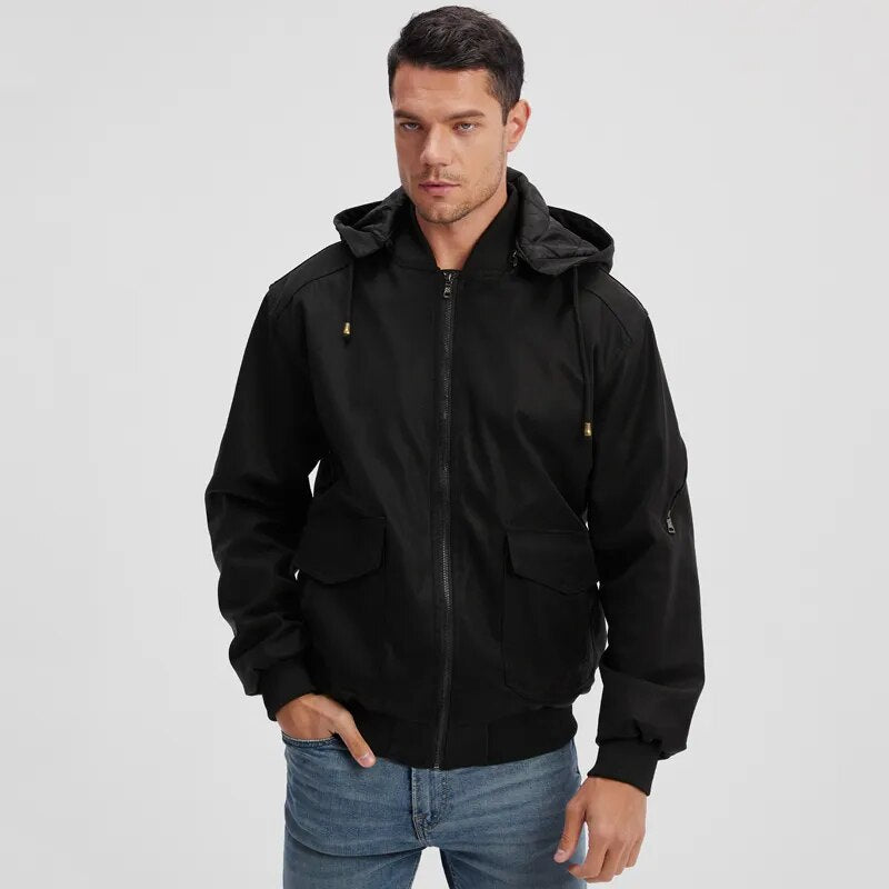 EASTON - Lederjacke mit Kapuze