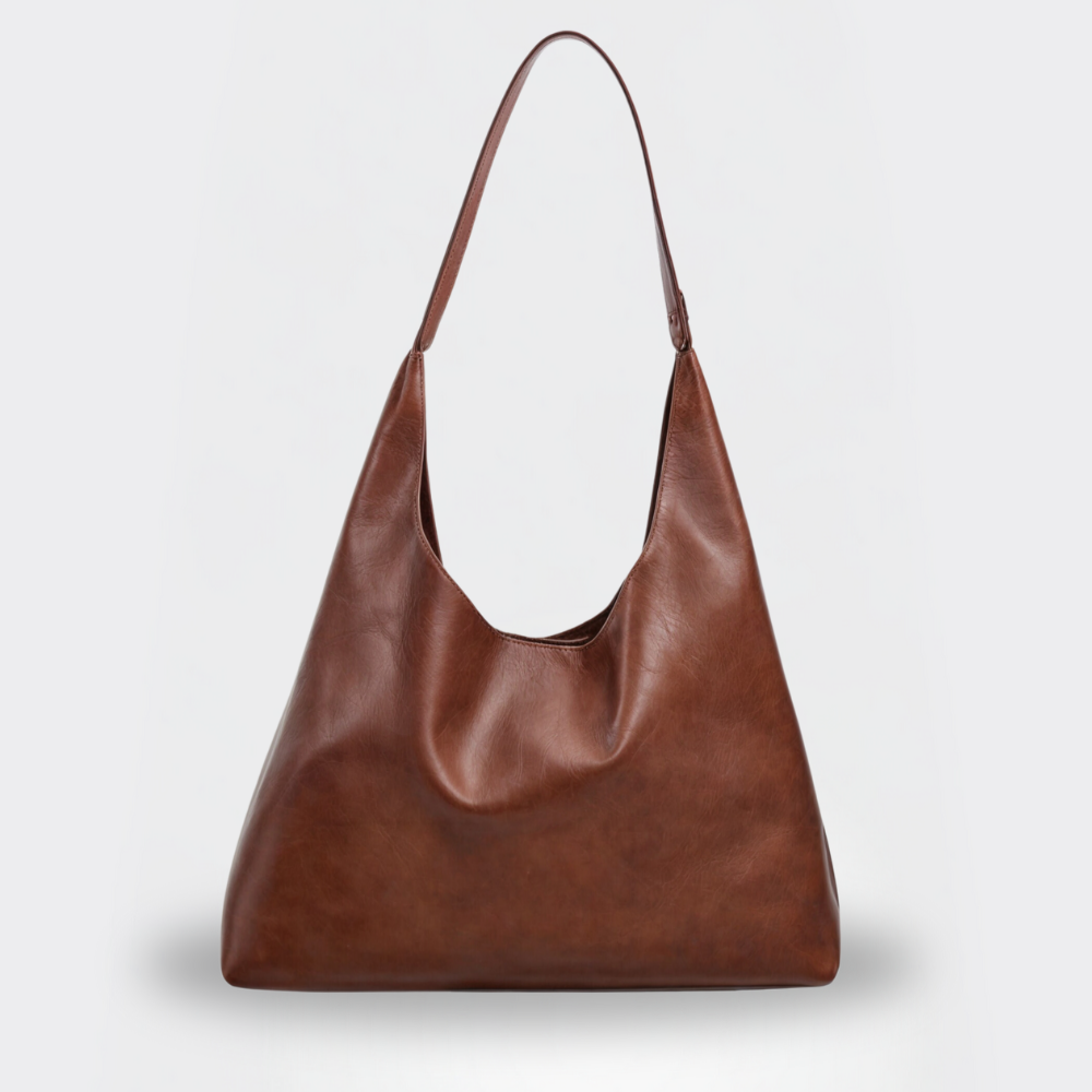 Große Umhängetasche aus weichem veganem Leder - Emma