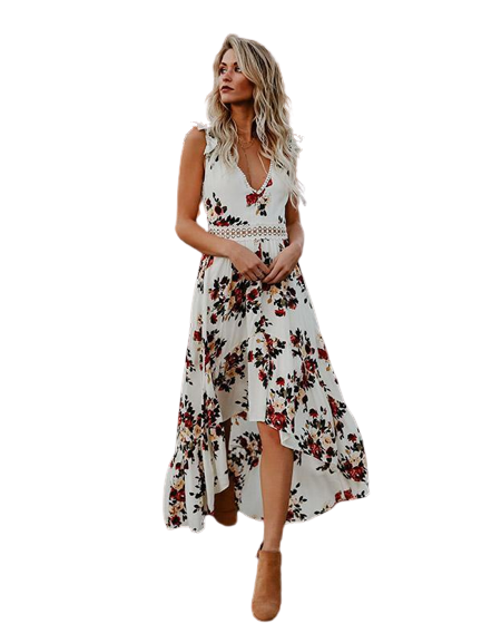 Bella - Sexy Vintage Maxikleid mit Blumenprint Fiesta