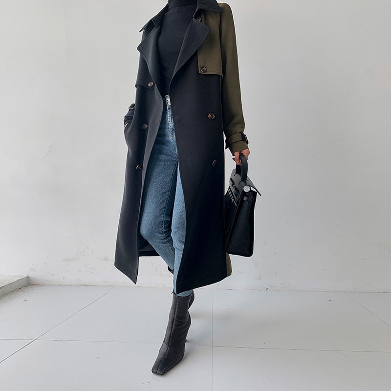 Lina - Trenchcoat im schicken Stil in Marine und Olive